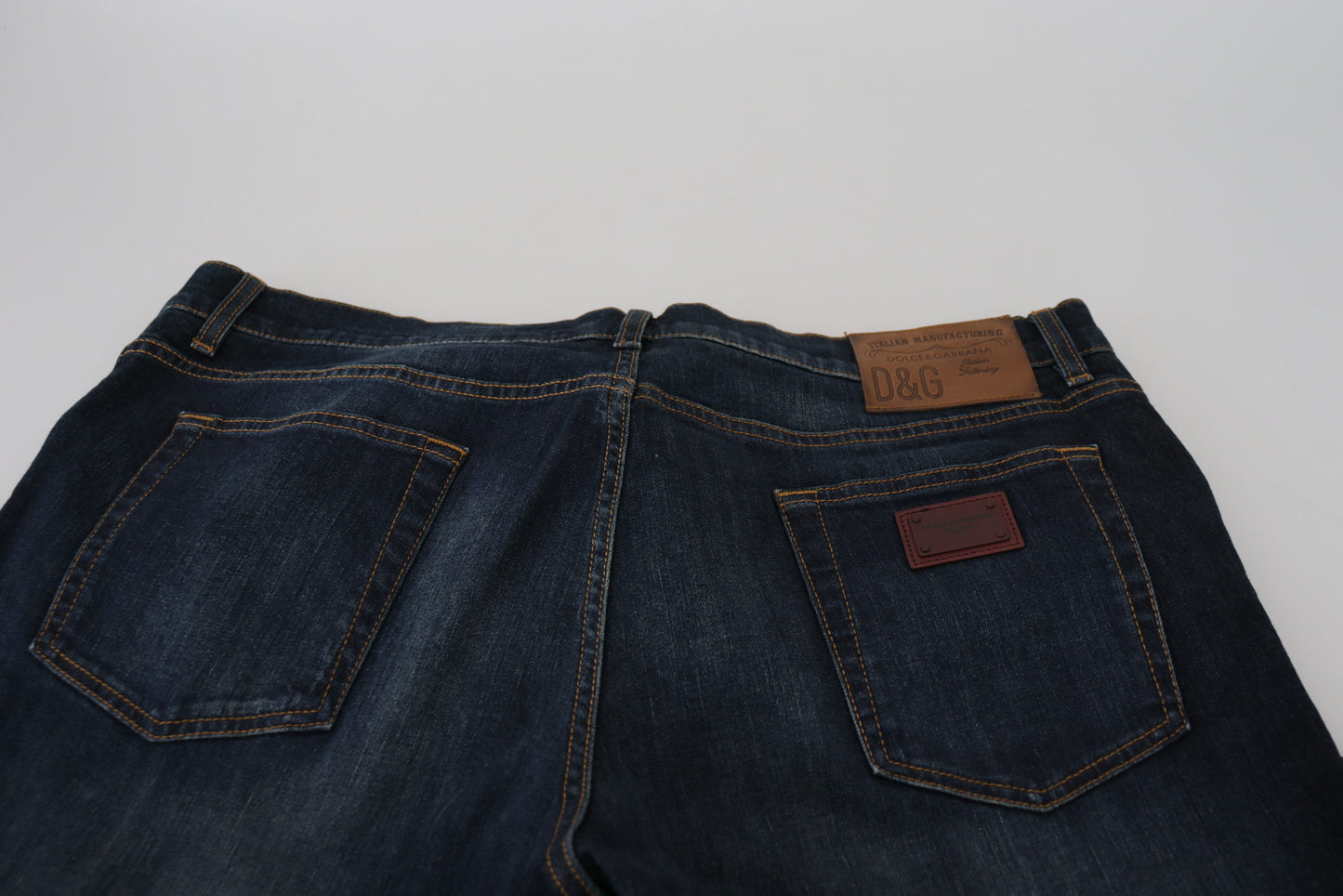 Dolce &amp; Gabbana Blå Bomull Rak Passform Casual Jeans
