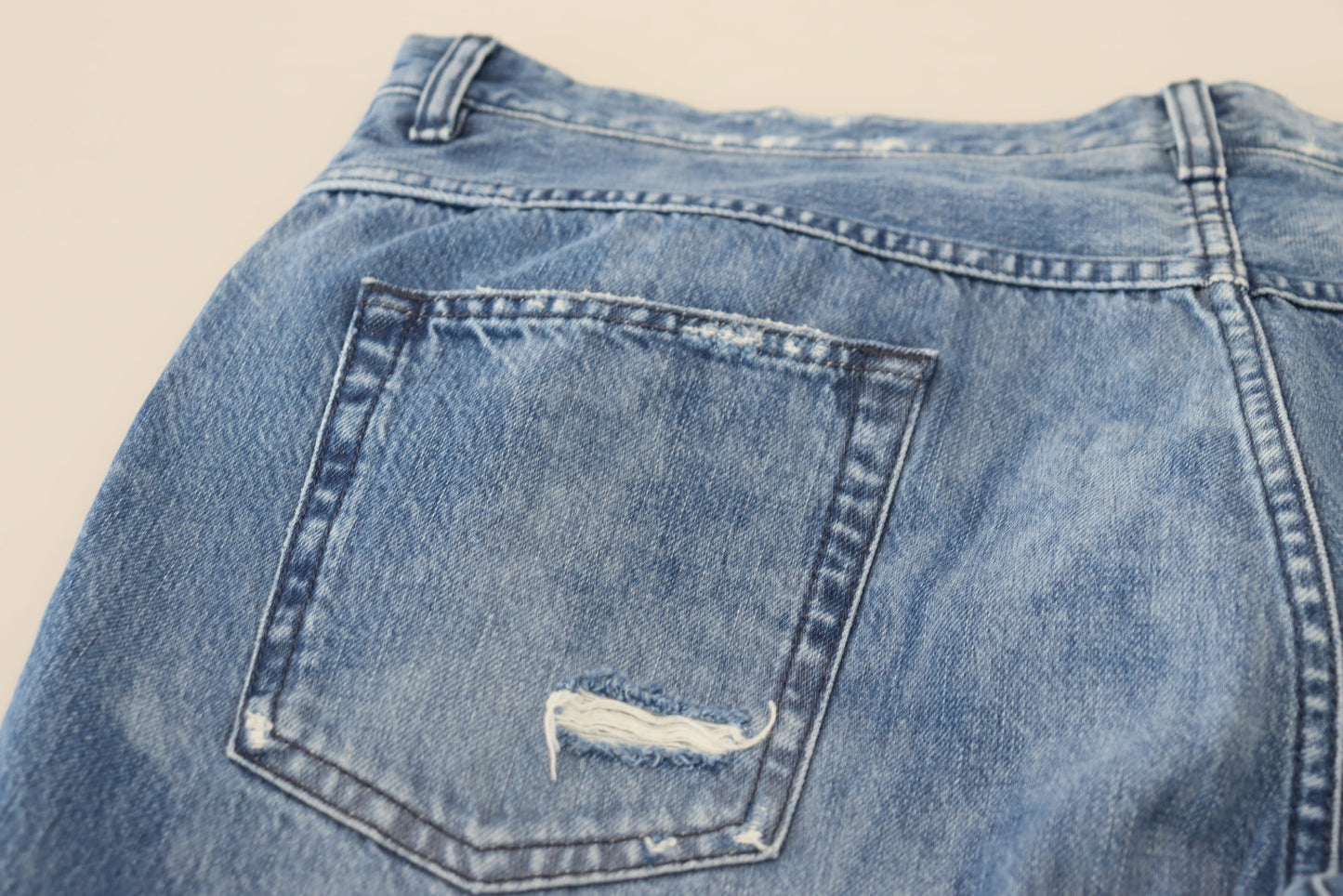 Dolce &amp; Gabbana Blå Tvättade Bomulls Casual Jeans
