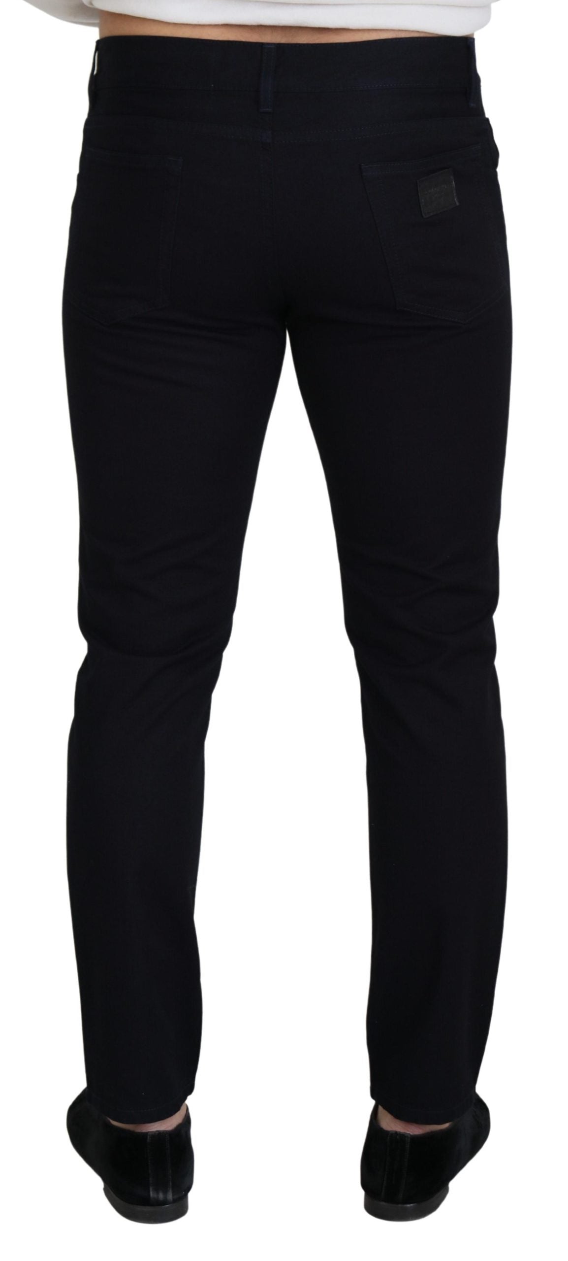 Dolce &amp; Gabbana svarta bomulls skinny casual jeans