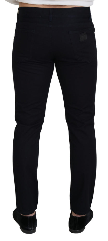 Dolce &amp; Gabbana svarta bomulls skinny casual jeans