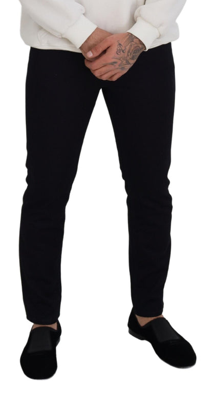 Dolce &amp; Gabbana svarta bomulls skinny casual jeans