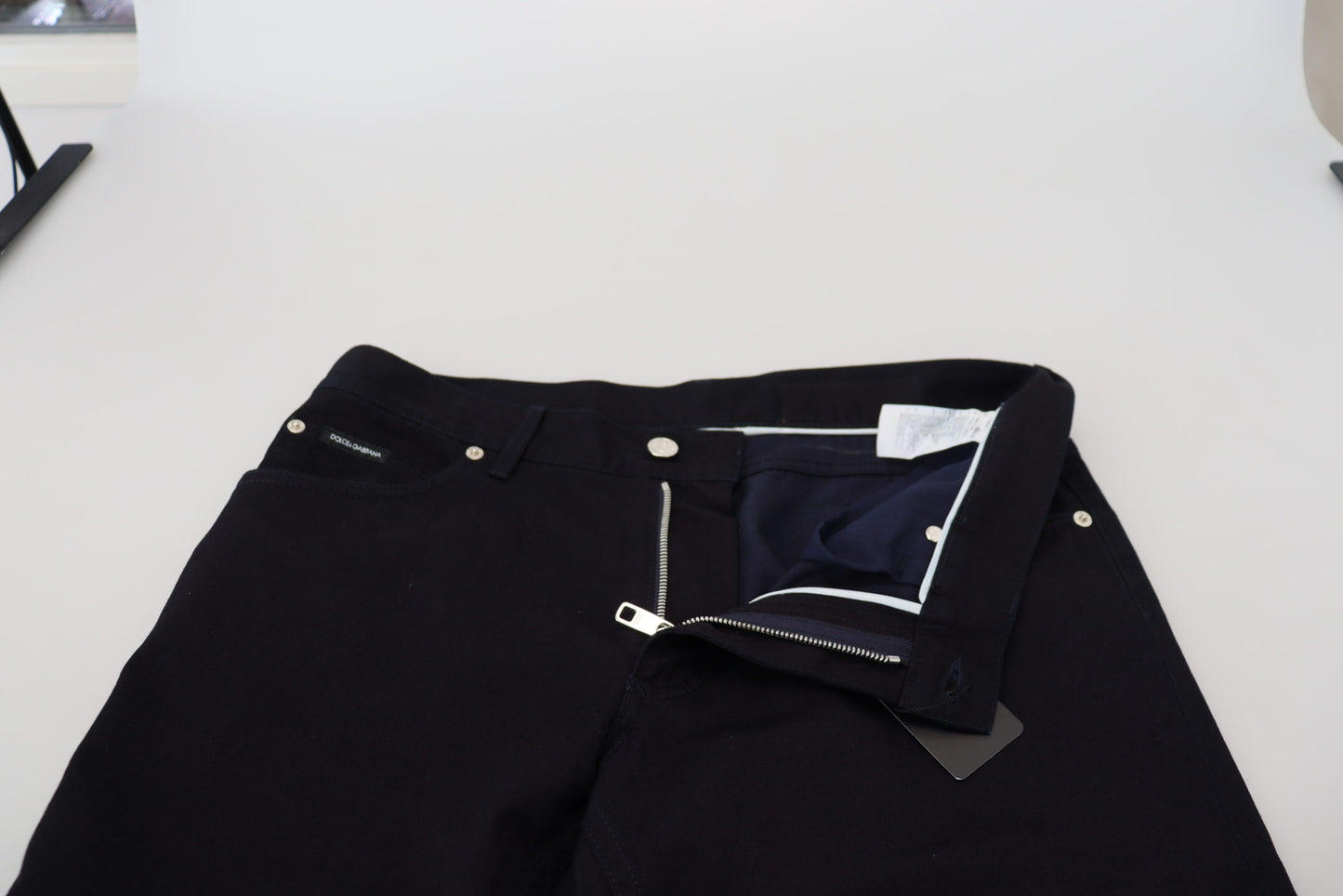 Dolce &amp; Gabbana svarta bomulls skinny casual jeans