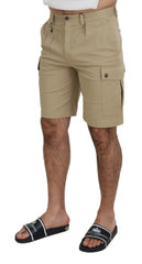 Dolce & Gabbana Beige Cotton Cargo Bermuda Shorts