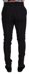 Dolce & Gabbana Black Wool Chino Formal Men Pants