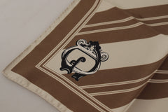 Dolce &amp; Gabbana Bruna Randiga DG Logo Fyrkantiga Herrnäsdukshalsduk