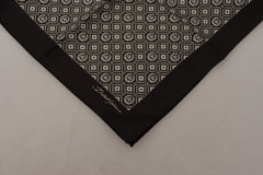 Dolce & Gabbana Black Patterned DG Logo Square Handkerchief Scarf