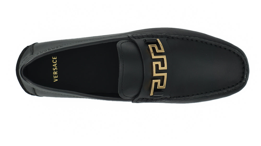 Eleganta svarta herrloafers i kalvskinn