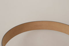 Dolce & Gabbana Metallic Silver Leather Metal Waist Buckle Belt