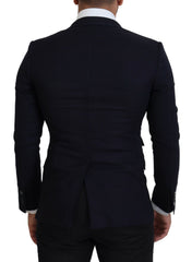 Dolce & Gabbana Blue Wool Formal Taormina Blazer