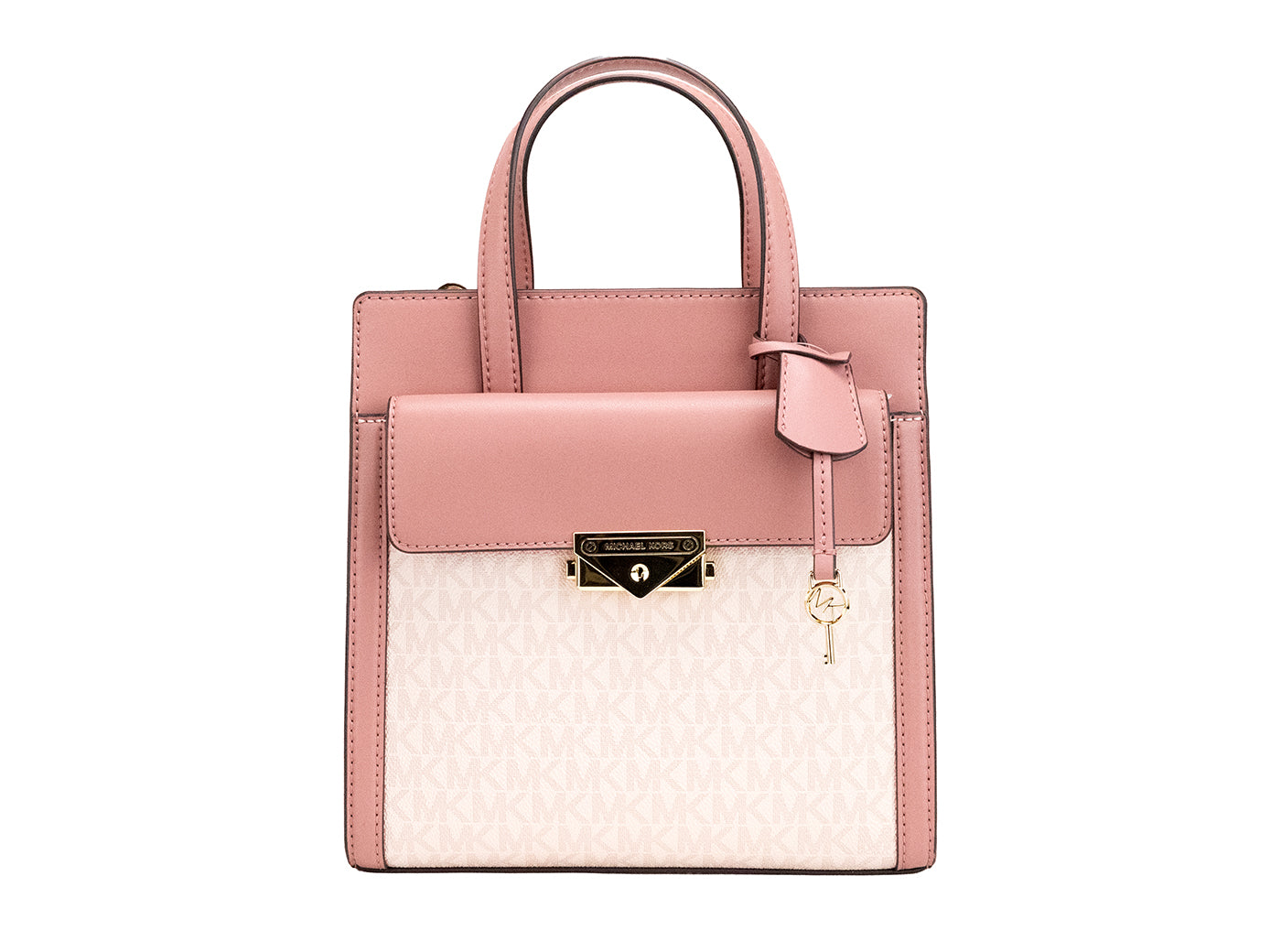 Cece liten rosa PVC North South Flap Tote Axelremsväska