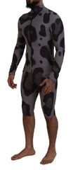 Dolce & Gabbana Gray Patterned Polyester Wetsuit Swimwear