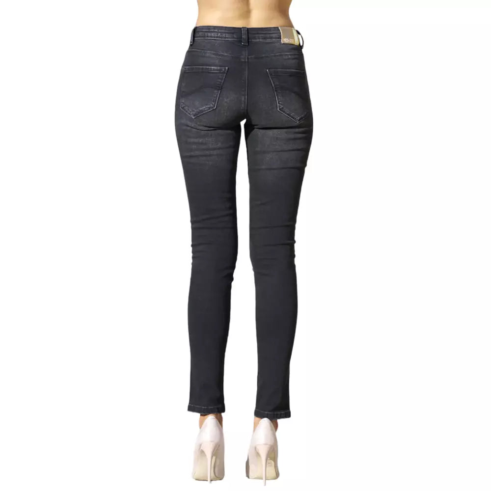 Svarta bomullsjeans för kvinnor