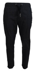 Dolce & Gabbana Grey Cotton Tapered Cotton Pants