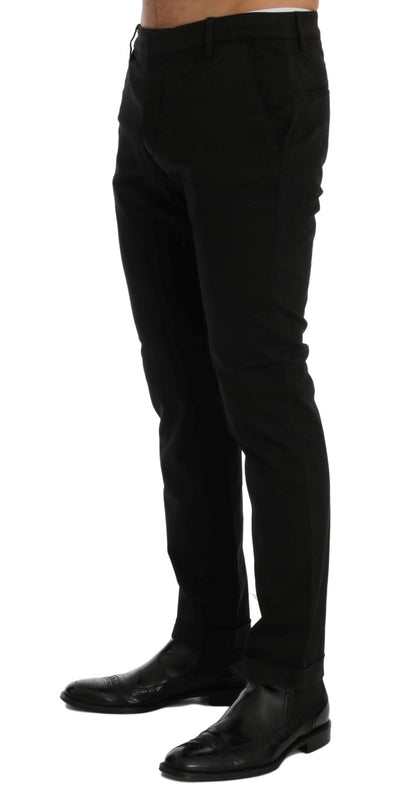 Costume National svarte slim fit bomullsstretchbukser