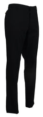 Dolce & Gabbana Black Wool Stretch Dress Formal Slim Fit Pant