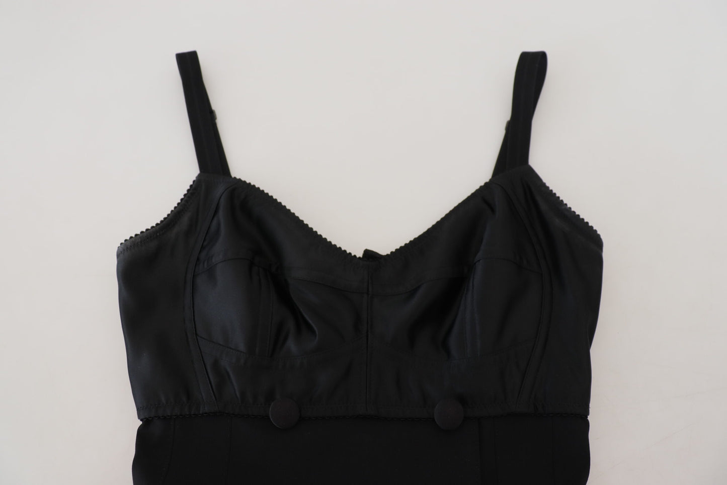 Dolce &amp; Gabbana Svart Miniklänning i Ull med Stretchig Slida