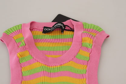 Dolce &amp; Gabbana Flerfärgad Sidenlinne med Pullover