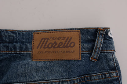 Frankie Morello Blåvaskede Slim Fit Jeans i Dunfermile med revnede detaljer