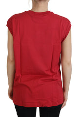 Dolce & Gabbana Red Cotton DG Logo Tank Top T-shirt