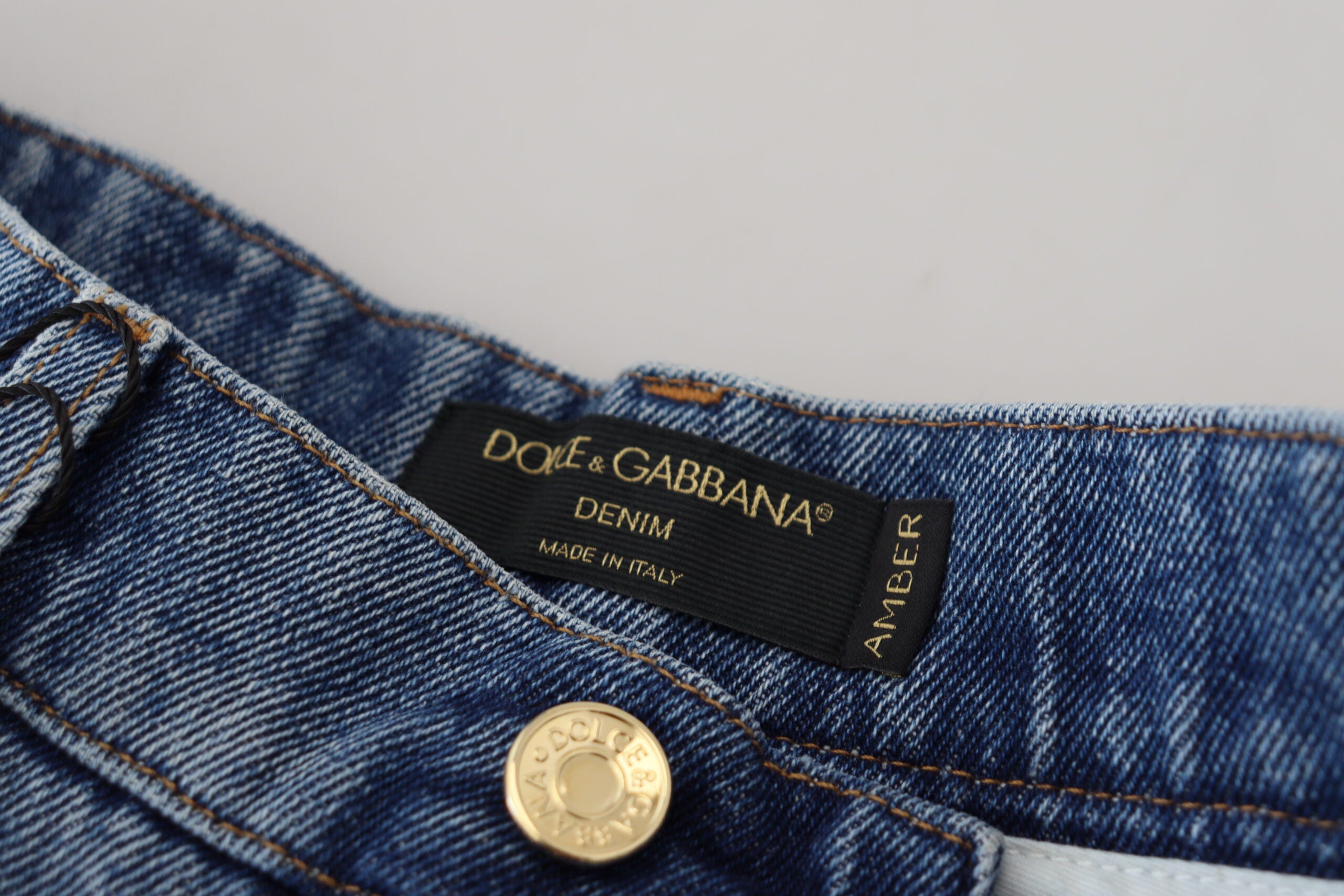 Blåa trasiga skinny denimjeans i bomull