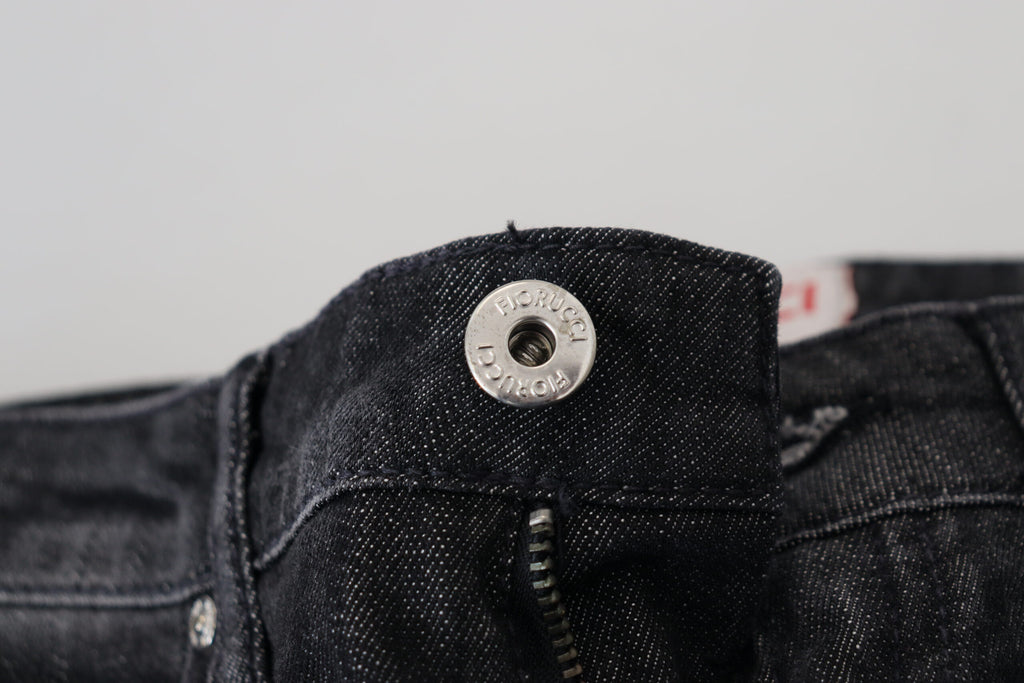 Svarta bomulls-låg midja skinny jeans för kvinnor