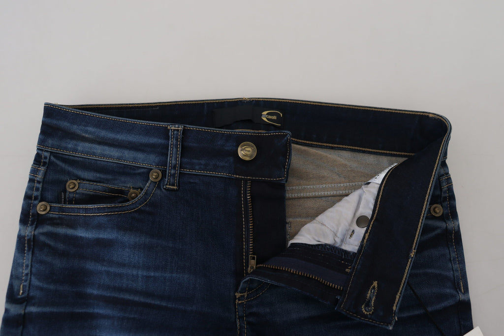 Blå bomullskvinnor casual denimjeans