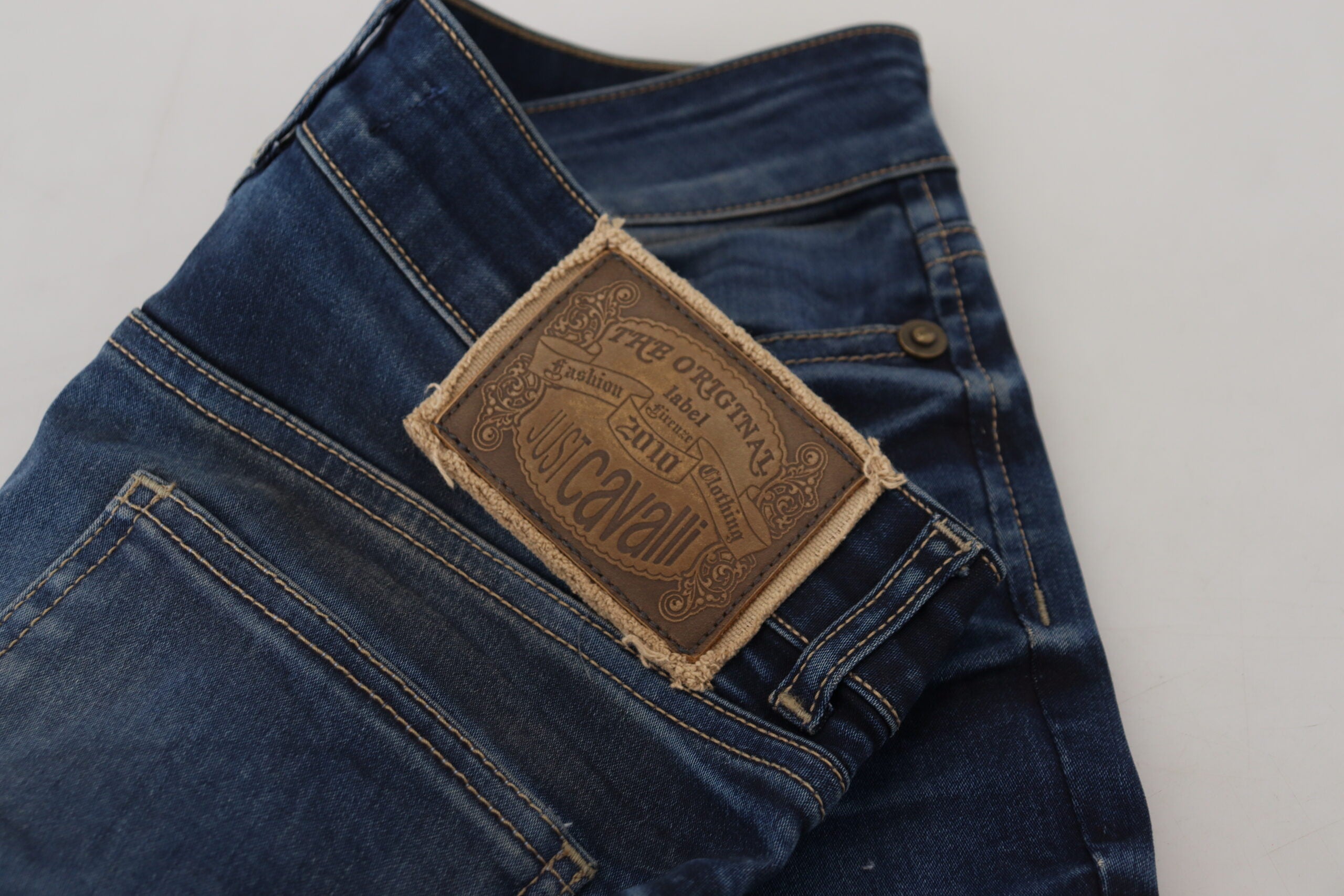 Blå bomullskvinnor casual denimjeans
