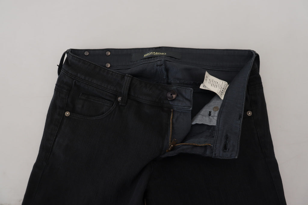 Svarta bomulls slim fit-jeans för kvinnor