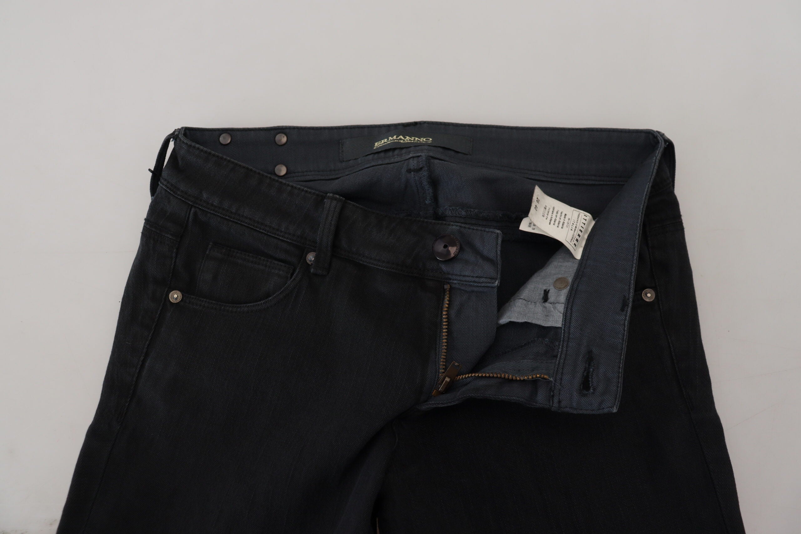Svarta bomulls slim fit-jeans för kvinnor