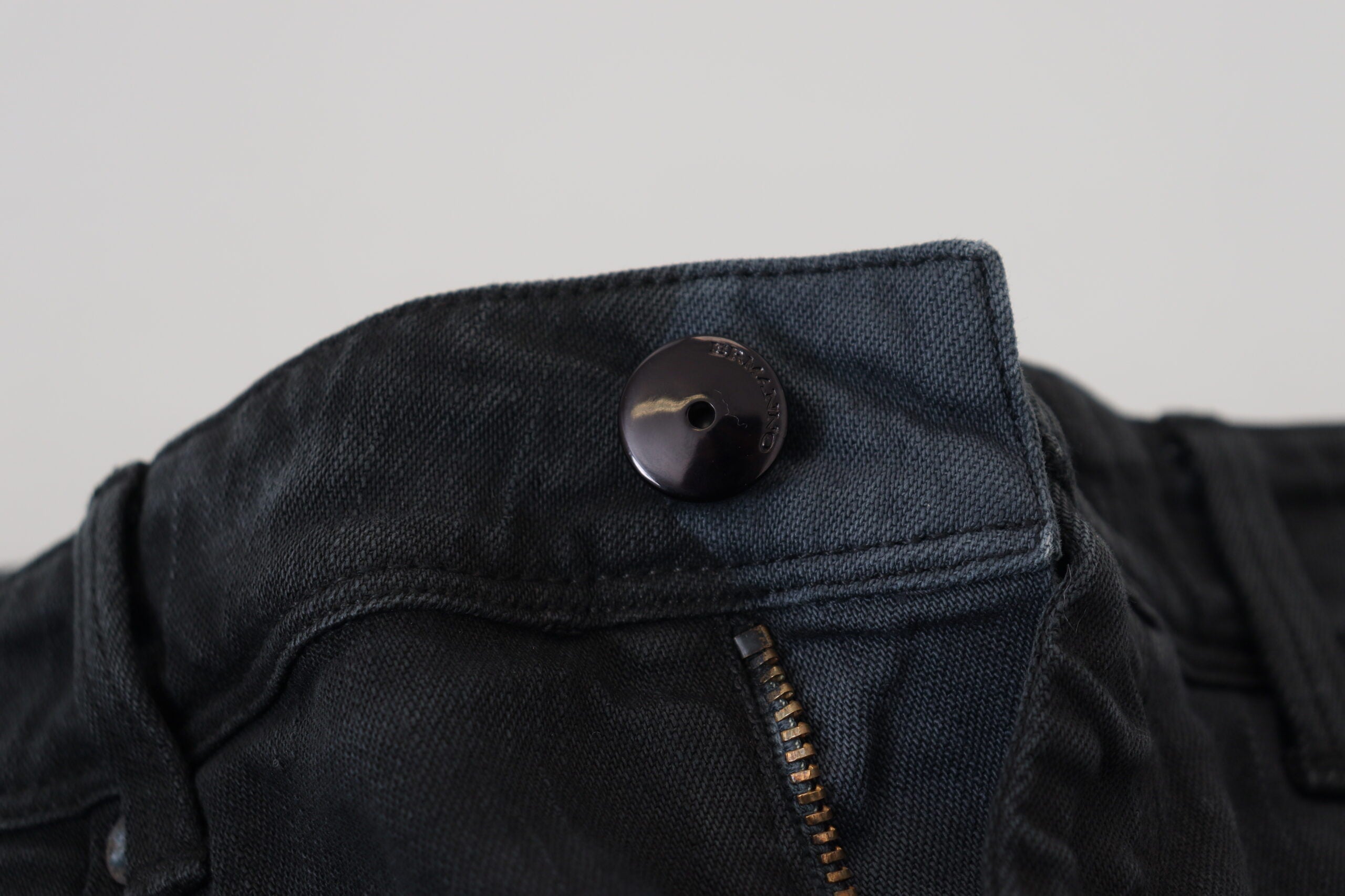 Svarta bomulls slim fit-jeans för kvinnor