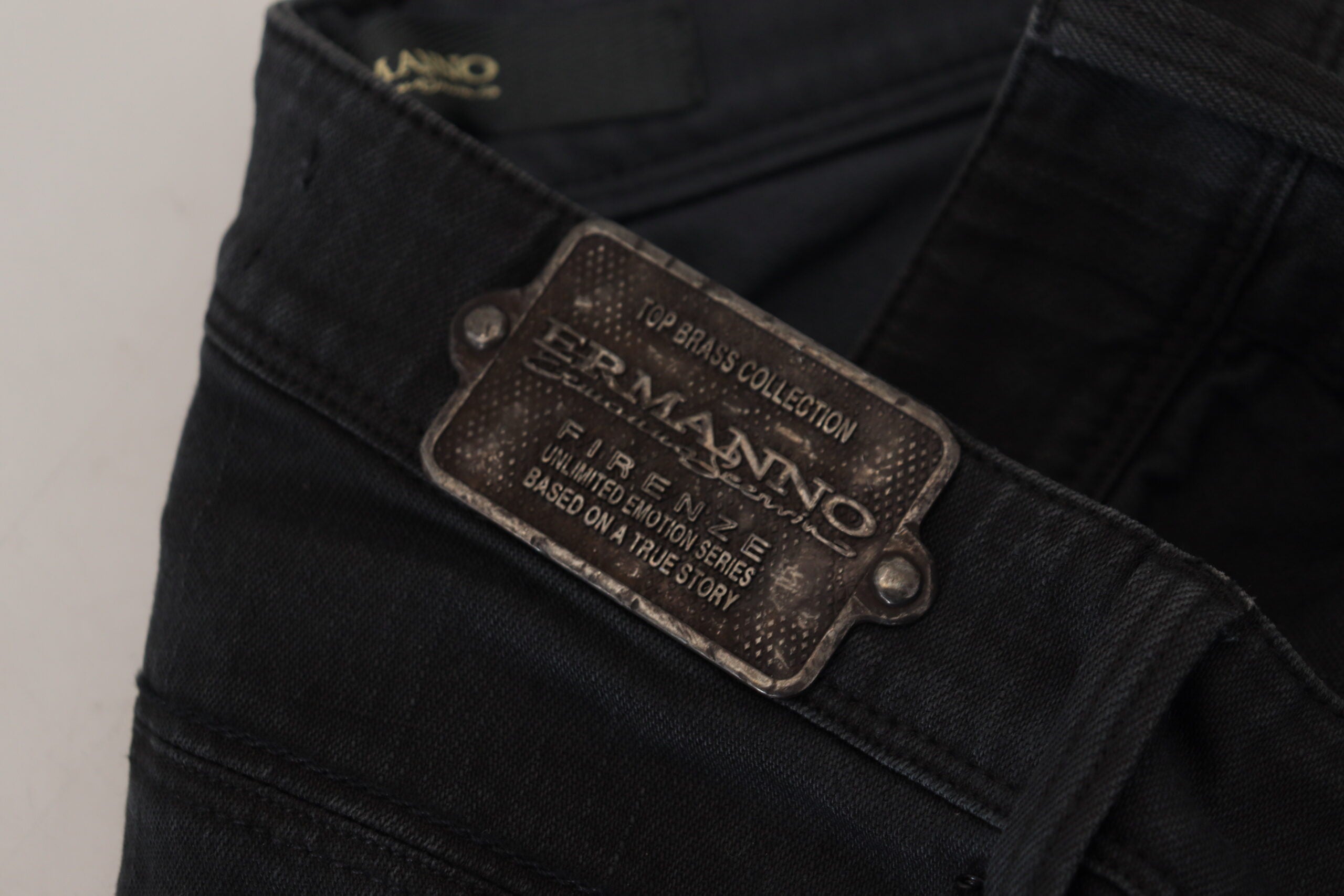 Svarta bomulls slim fit-jeans för kvinnor