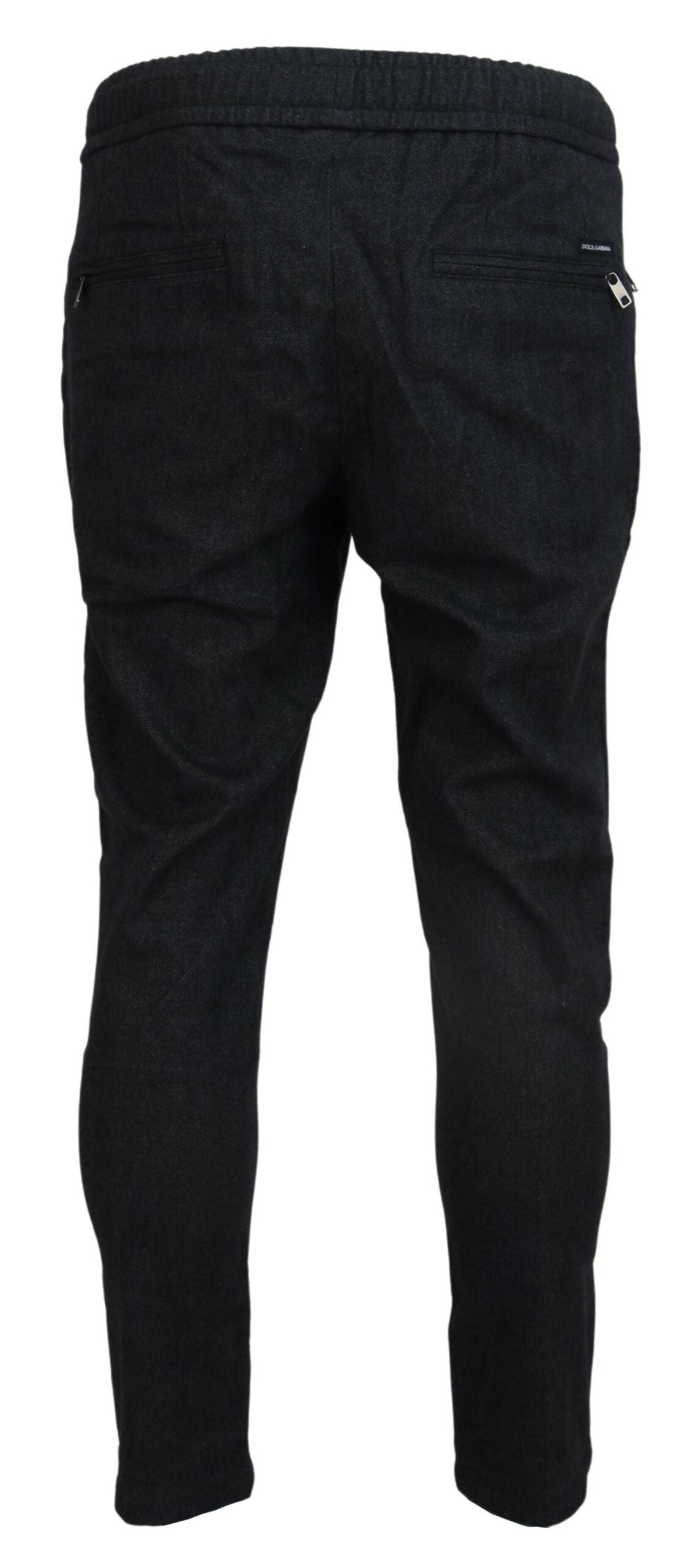 Dolce &amp; Gabbana Grå Bomull Jogger Herrbyxor