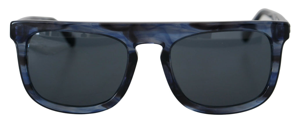 Blå DG4288 Acetat Solglasögon med Helbåge