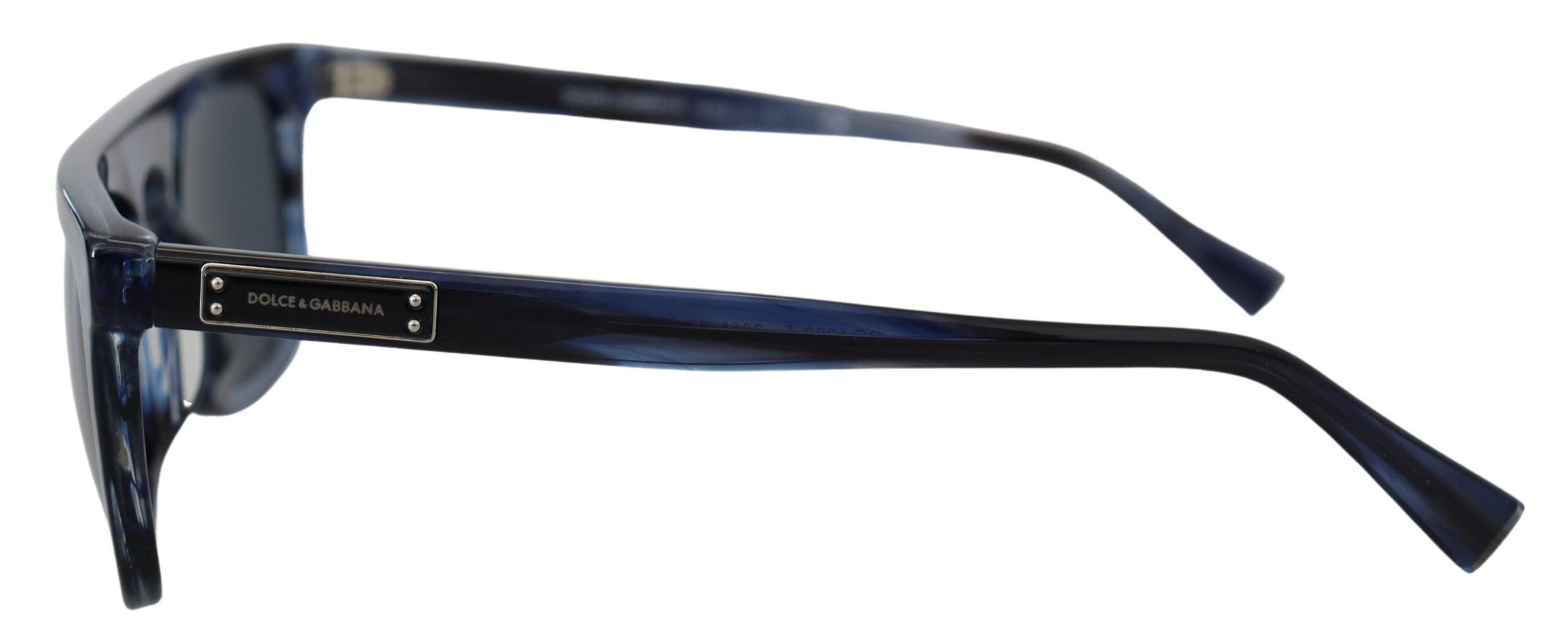 Blå DG4288 Acetat Solglasögon med Helbåge