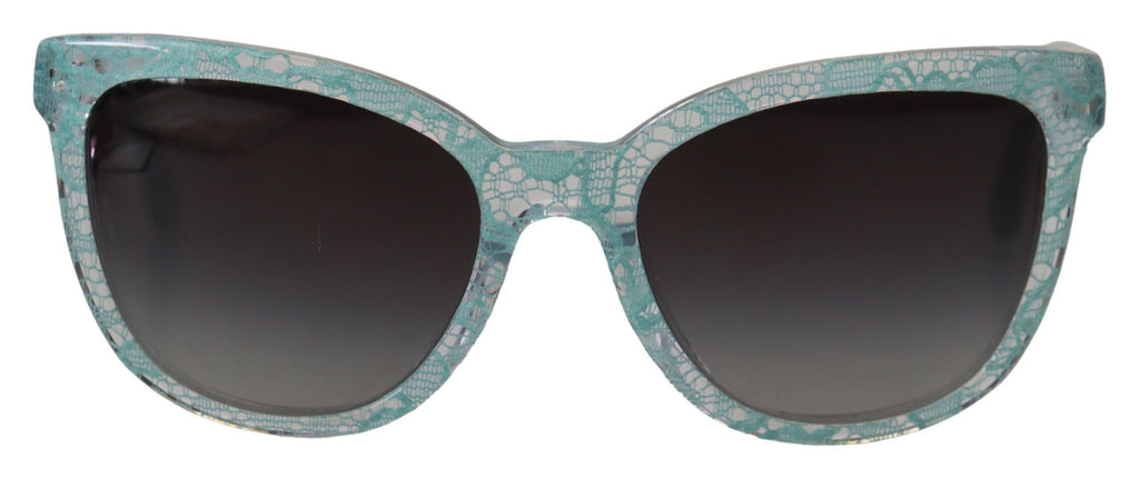 Blå DG4190 Spetskristall Acetat Fjärilssolglasögon