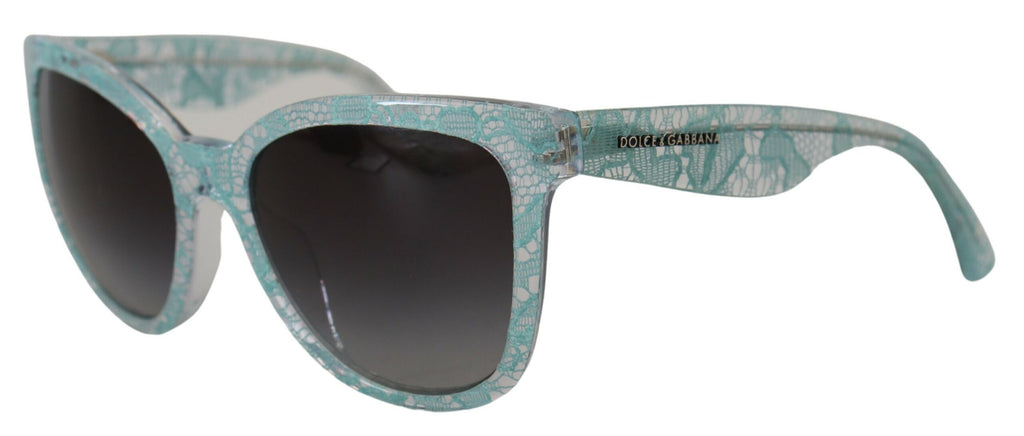 Blå DG4190 Spetskristall Acetat Fjärilssolglasögon