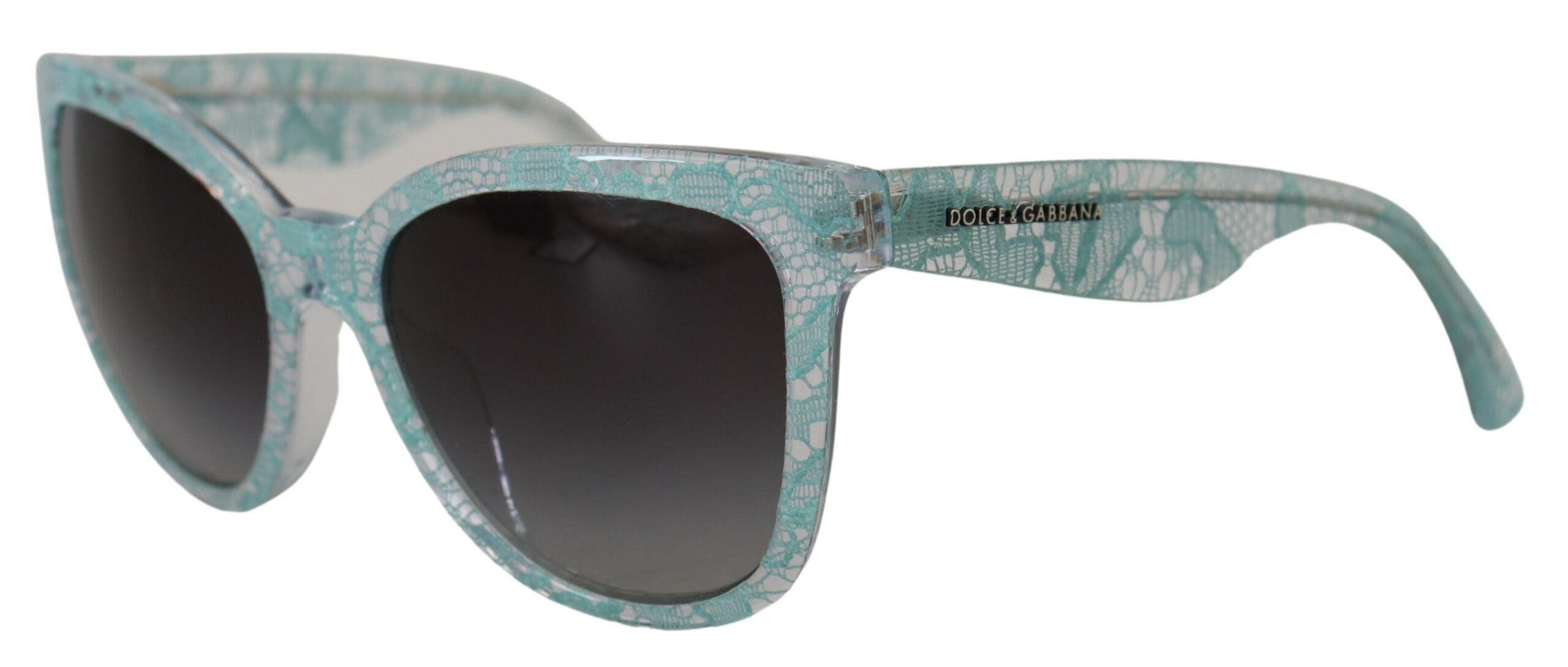 Blå DG4190 Spetskristall Acetat Fjärilssolglasögon