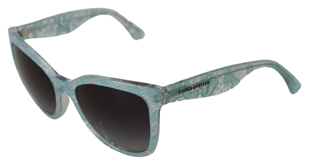 Blå DG4190 Spetskristall Acetat Fjärilssolglasögon