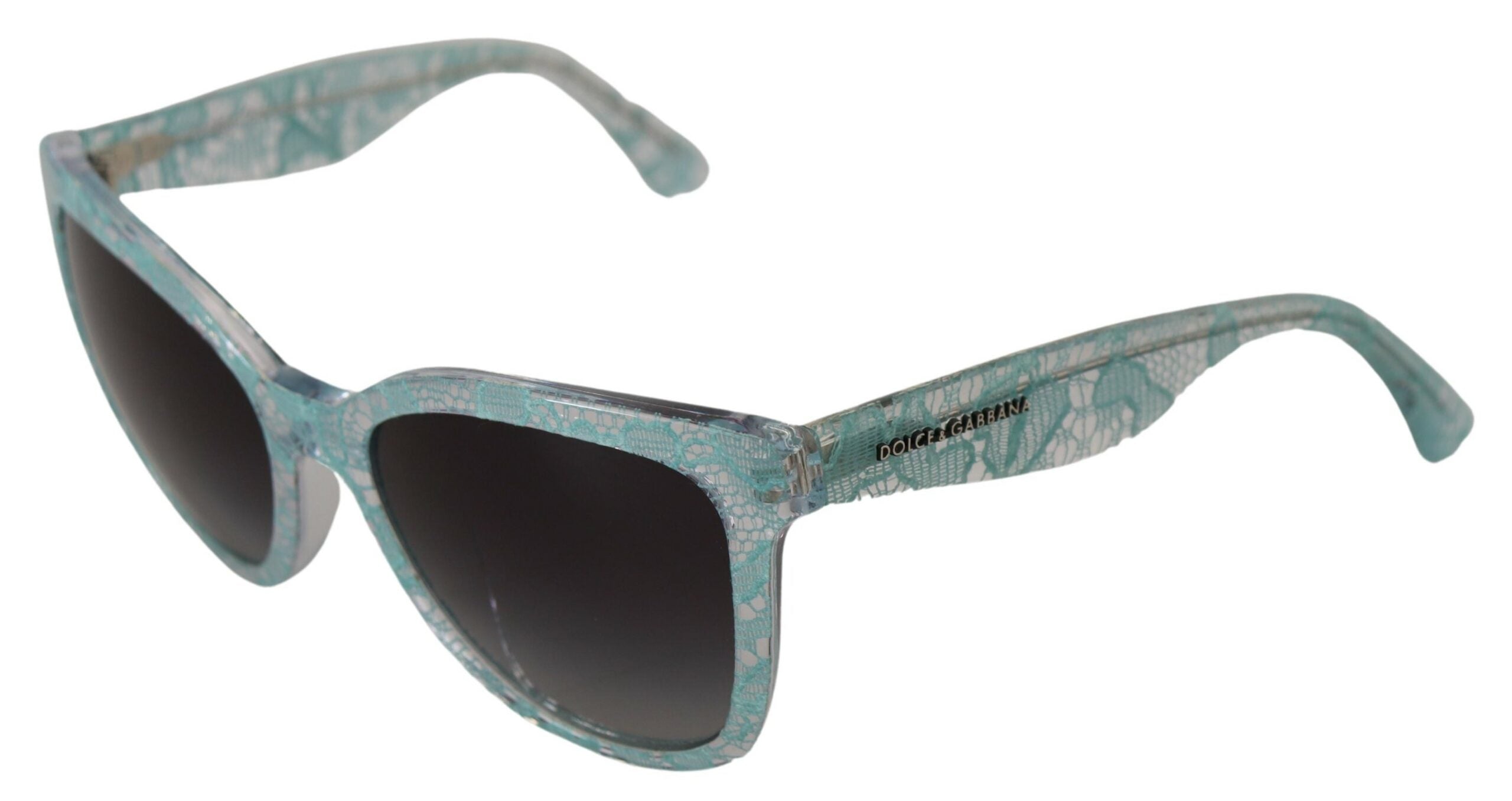 Blå DG4190 Spetskristall Acetat Fjärilssolglasögon