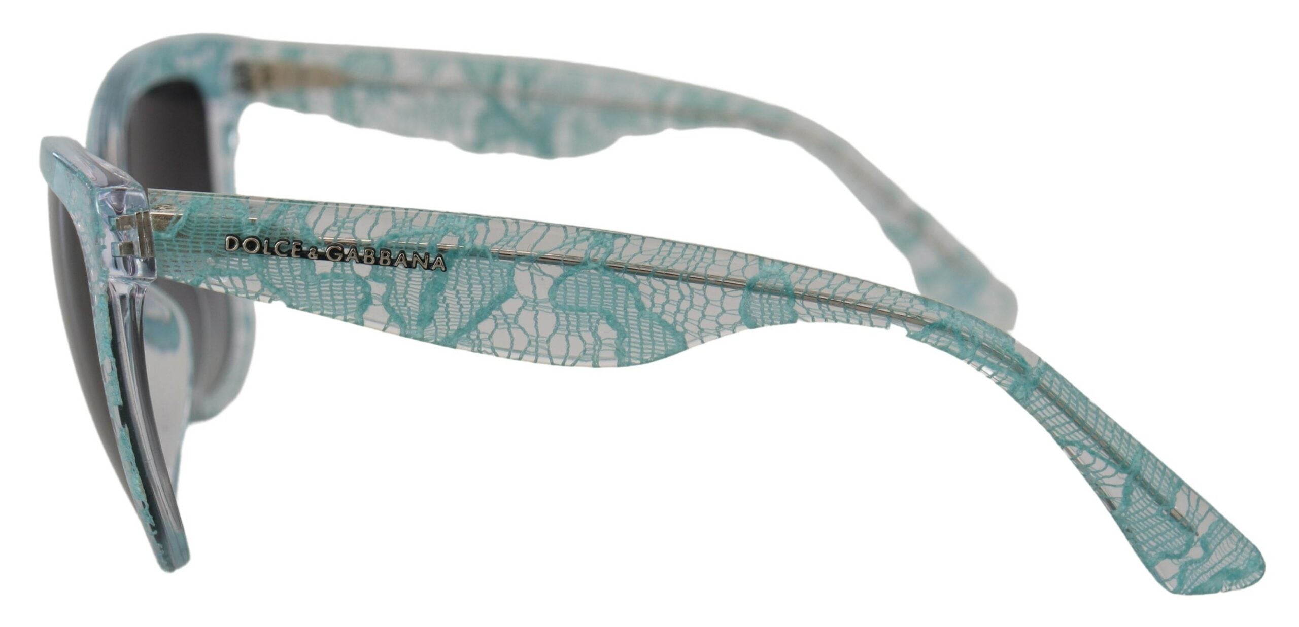 Blå DG4190 Spetskristall Acetat Fjärilssolglasögon