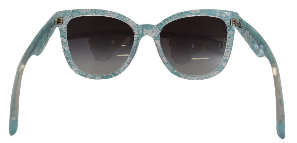 Blå DG4190 Spetskristall Acetat Fjärilssolglasögon