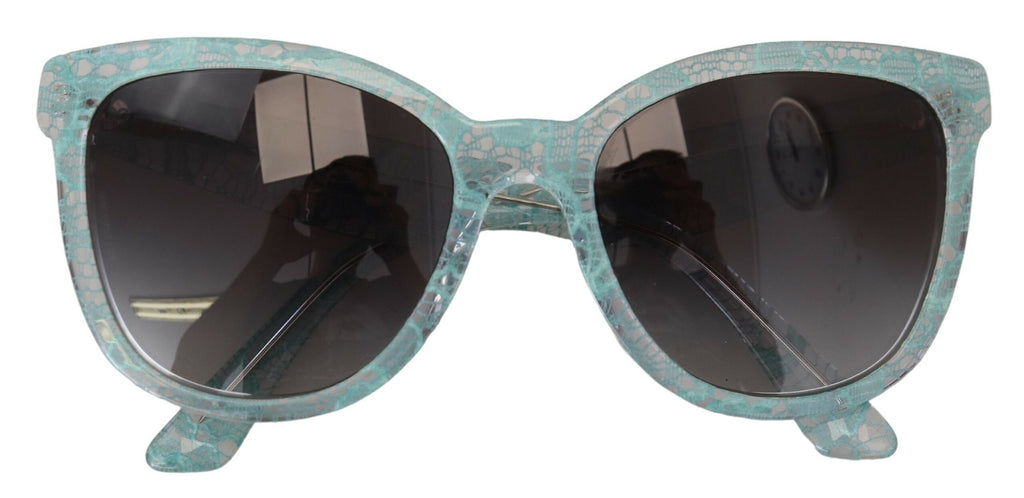 Blå DG4190 Spetskristall Acetat Fjärilssolglasögon