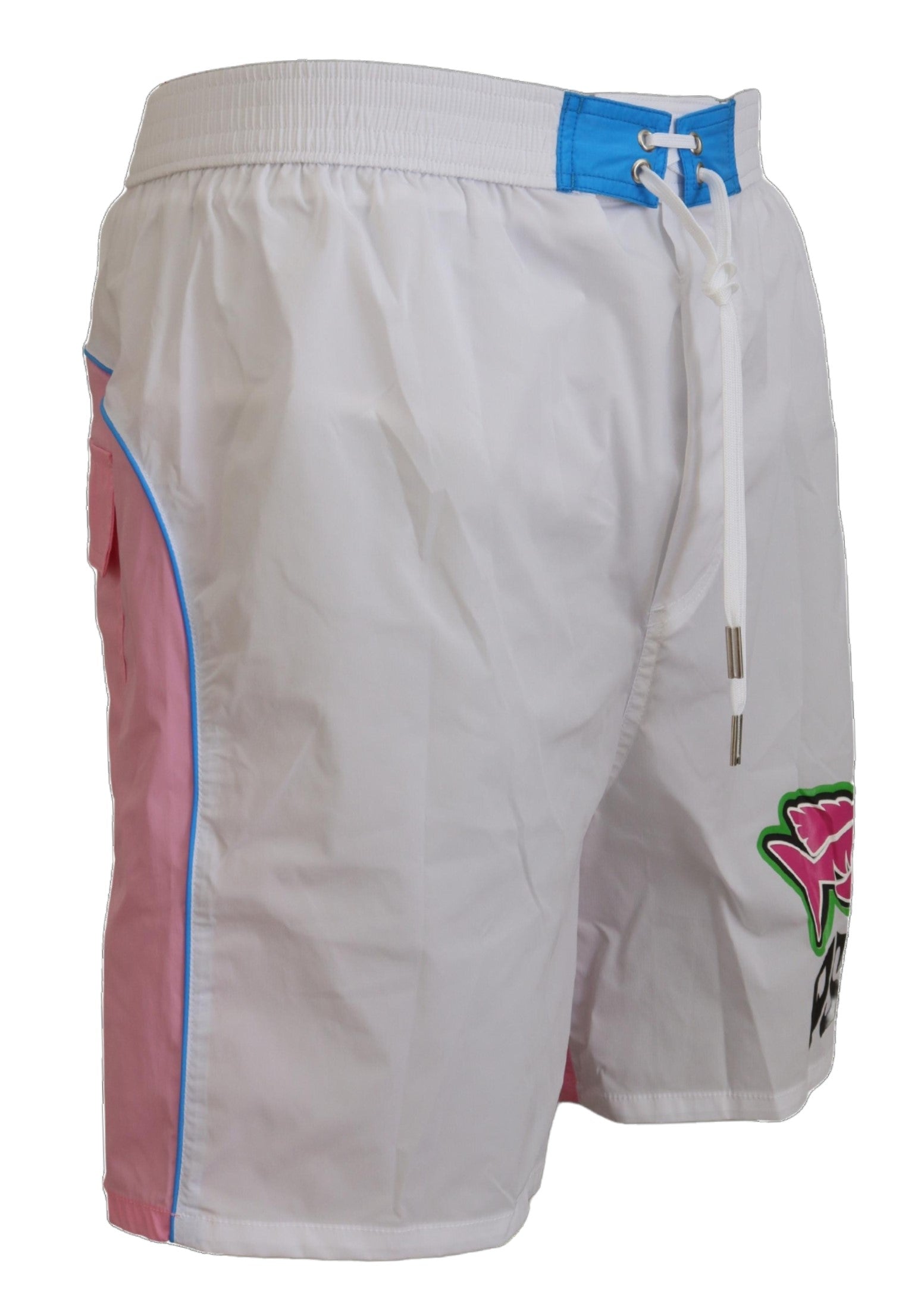 Vita Rosa Logotyptryck Herr Strandkläder Shorts Badkläder