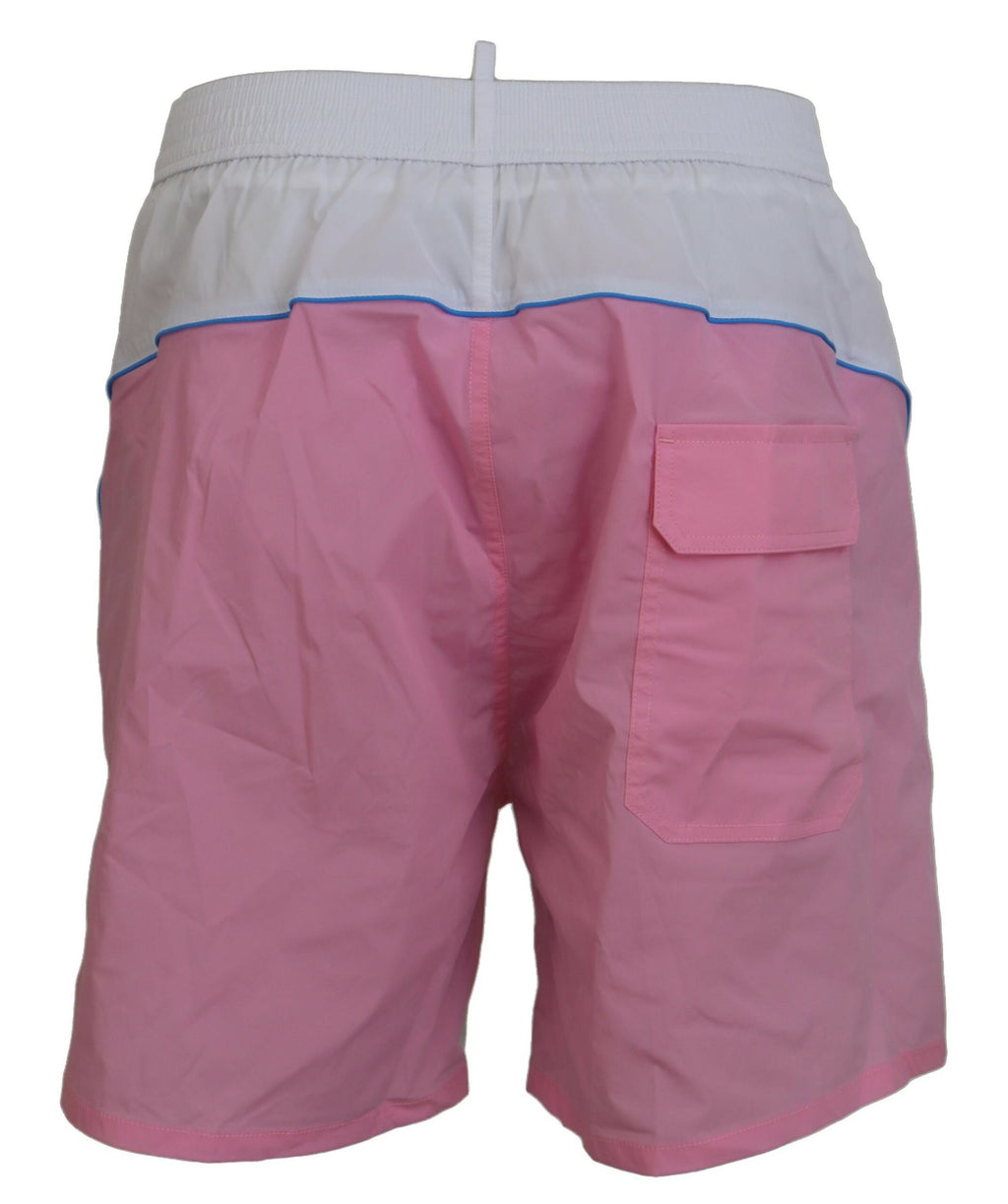 Vita Rosa Logotyptryck Herr Strandkläder Shorts Badkläder