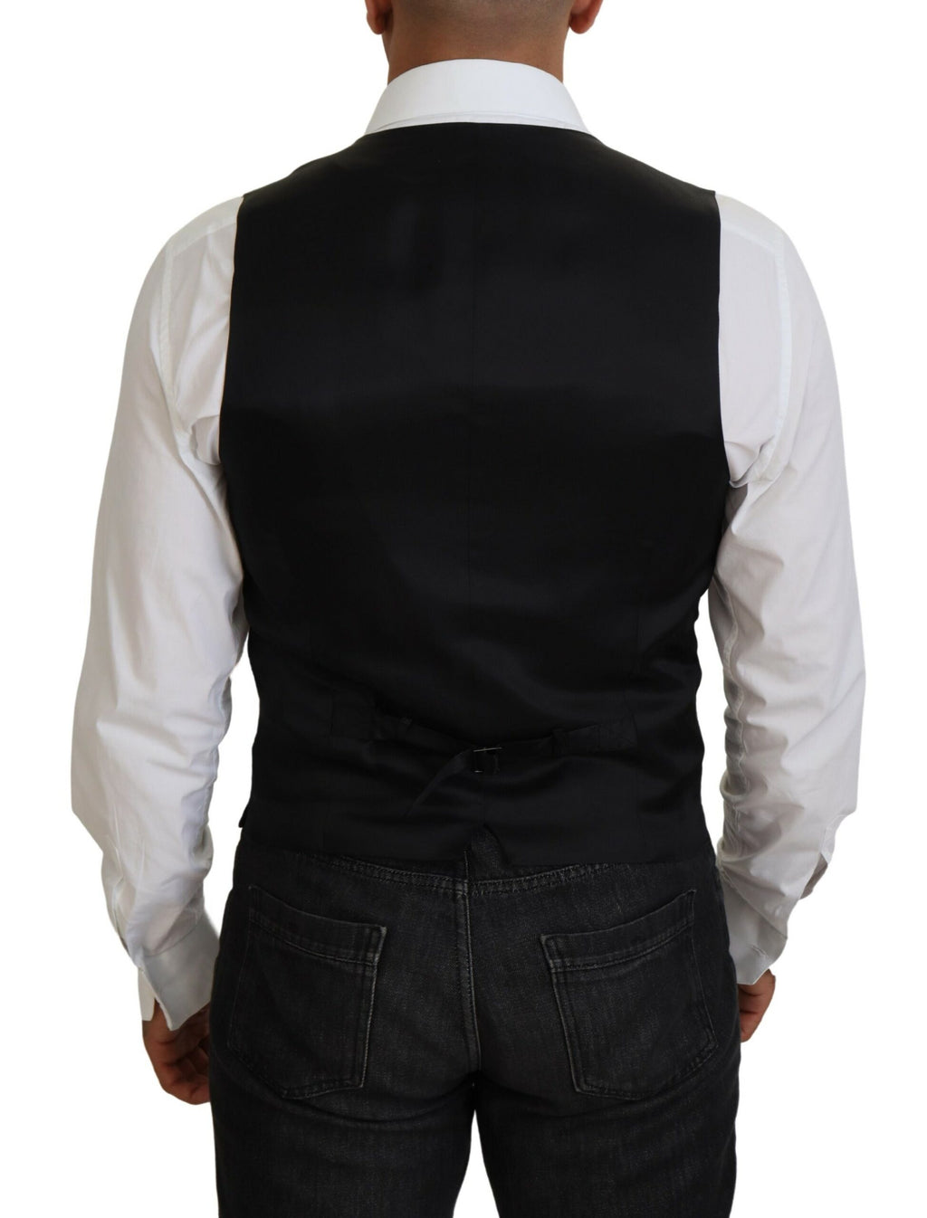 Svart jomfruullvest formell vest