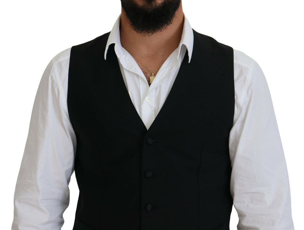 Svart jomfruullvest formell vest