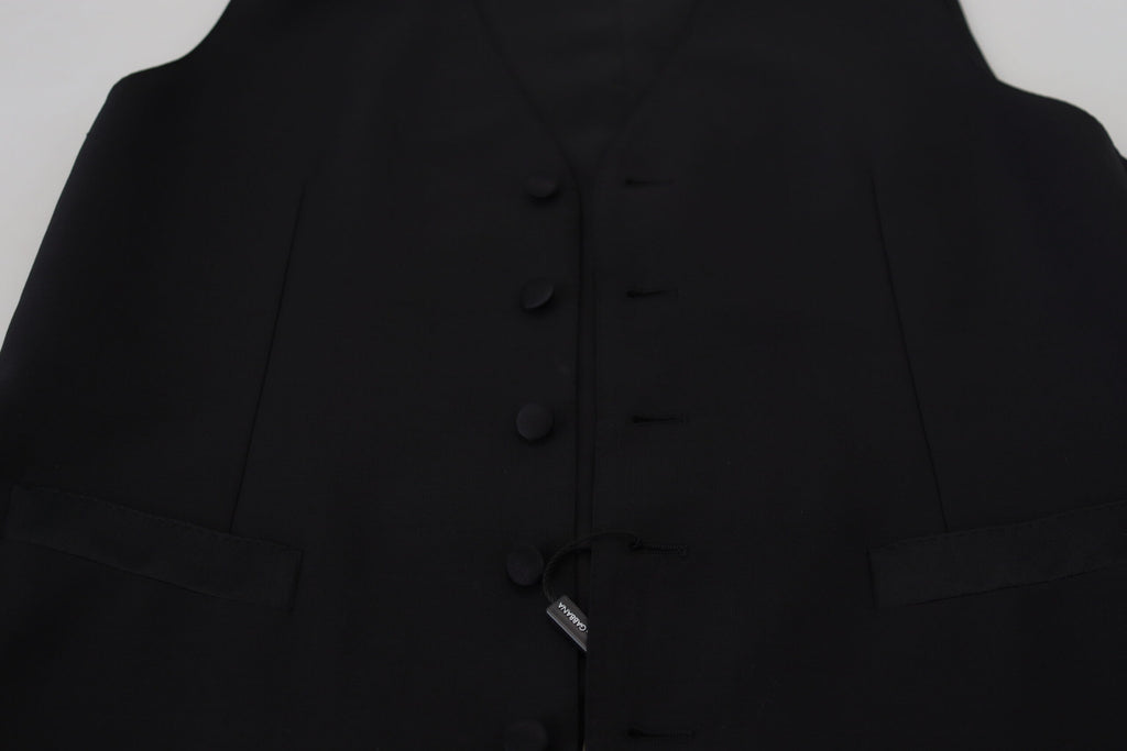 Svart jomfruullvest formell vest