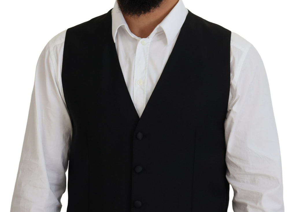Svart jomfruullvest formell vest