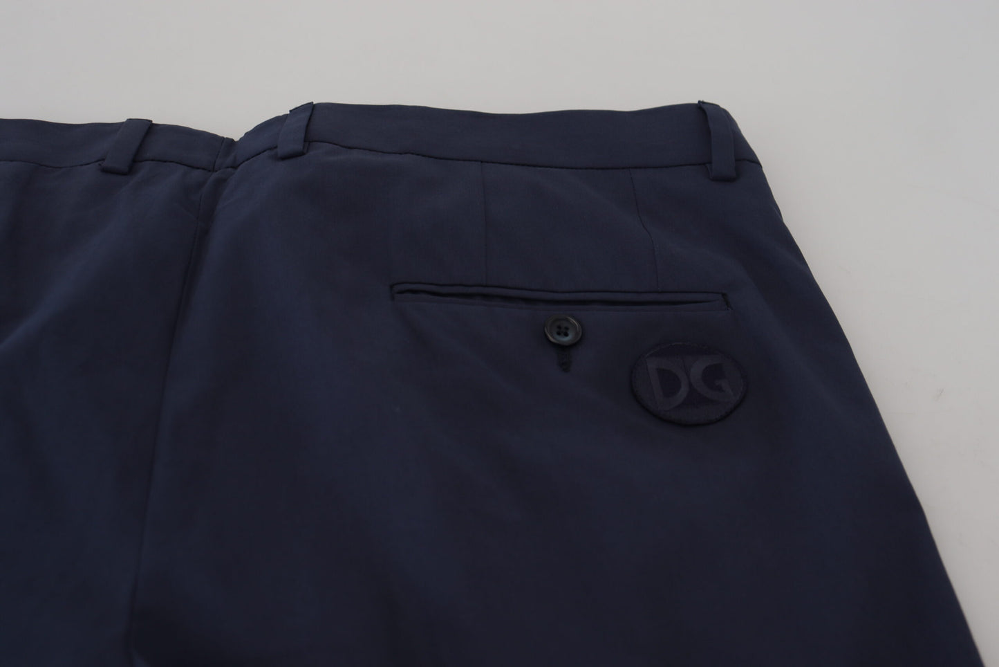 Dolce &amp; Gabbana Mörkblå Bomullschino Formella Byxor