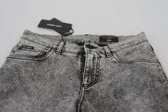 Dolce & Gabbana Grey Washed Cotton Slim Fit Men Denim Jeans